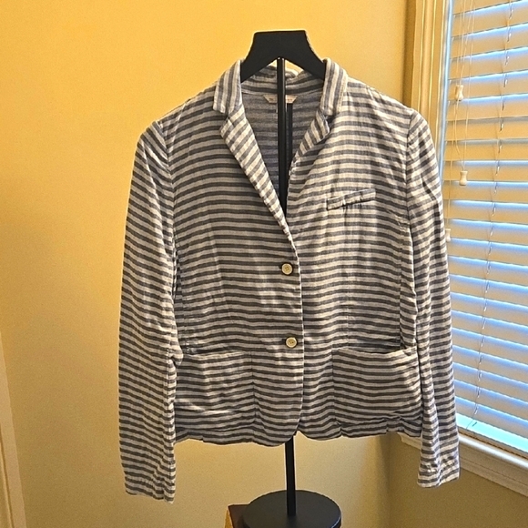 GAP Dark Blue and White Blazer with Classic Stripes And Pockets. 100% Cotton - Picture 1 of 5